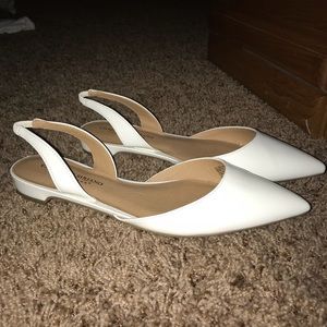 White slip on flats